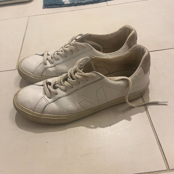 Men\'s Esplar Low Top Leather Sneakers White US Size 10 EU Size 43 Pre-Owned main image 4